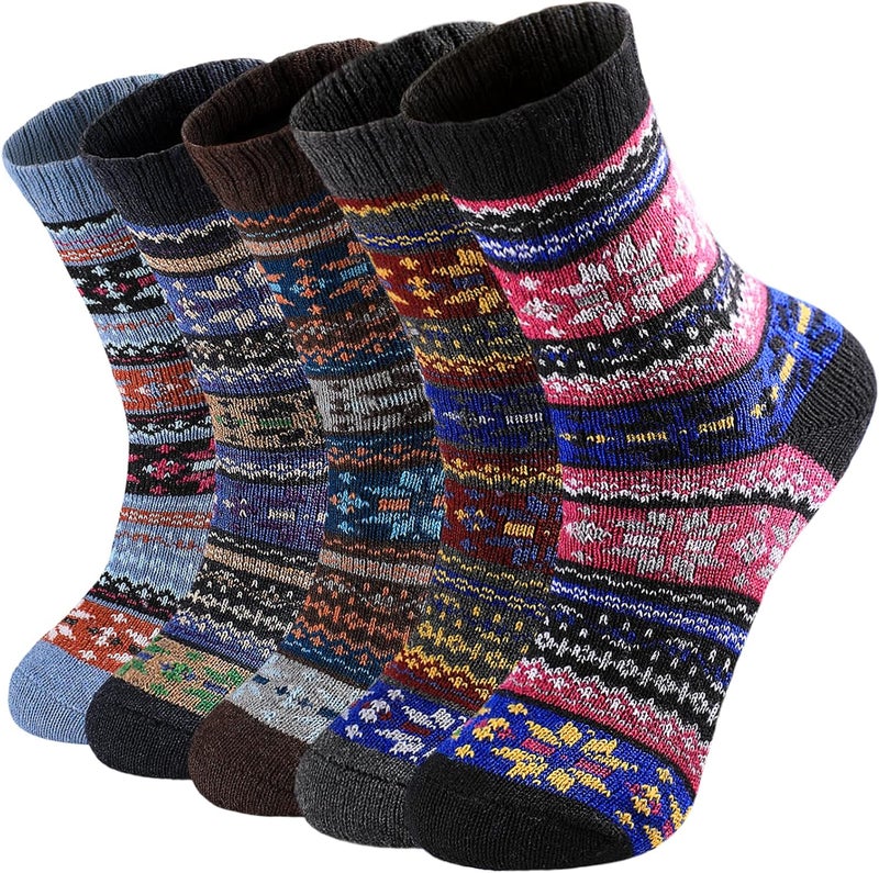Pleneal Wool Socks for Women - Womens Winter Warm Wool Sock Men Cozy Knit Boots Socks for Women - Image 1
